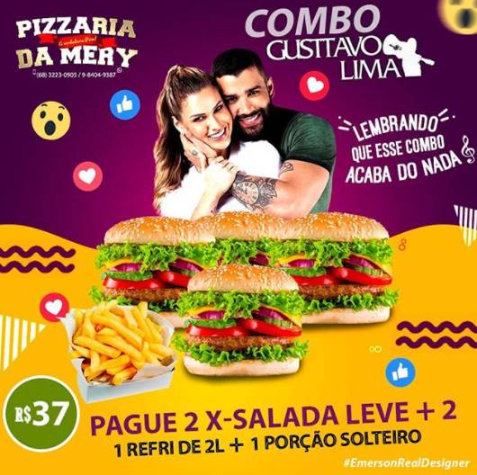 Restaurantes fazem promoção baseada na separação de Gusttavo Lima e Andresa Suita – Foto: Reprodução/ND