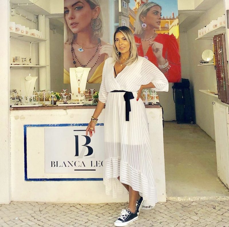 Blanca Soares estreia as semijoias de sua marca no festival Bossa Market, em Estoril, Portugal, em 2019 – Foto: Divulgação/ND