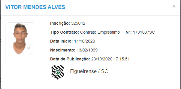 Vitor Mendes teve seu nome publicado no BID, da CBF – Foto: BID/CBF/divulga&ccedil;&atilde;o