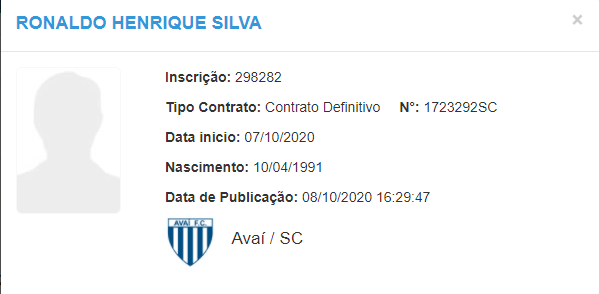 Ronaldo, novo atacante do Ava&iacute; – Foto: BID/CBF/divulga&ccedil;&atilde;o