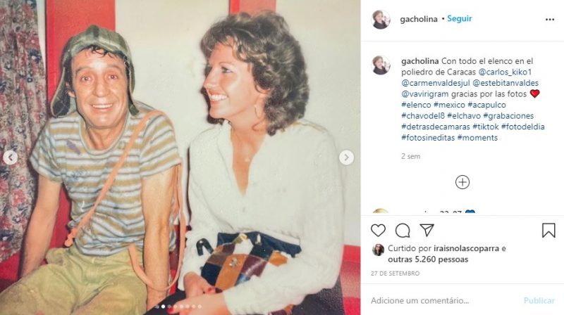 Graciela Rivero, ex-mulher de Carlos Villagrán postou fotos inéditas com o elenco de Chaves – Foto: Reprodução Instagram/ND