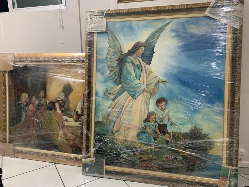 Quadros de luxo foram apreendidos na Opera&ccedil;&atilde;o Fara&oacute; – Foto: Pol&iacute;cia Civil de Videira