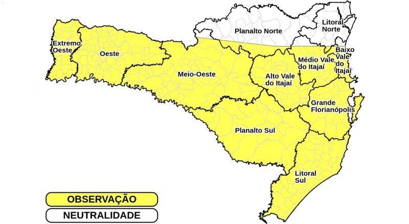 Santa Catarina ter&aacute; temporais entre quarta e quinta-feira – Foto: Divulga&ccedil;&atilde;o/Defesa Civil