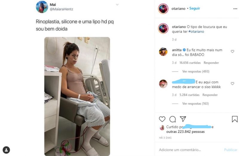 Anitta deixou seu “BABADO” para os f&atilde;s – Foto: Reprodu&ccedil;&atilde;o Instagram