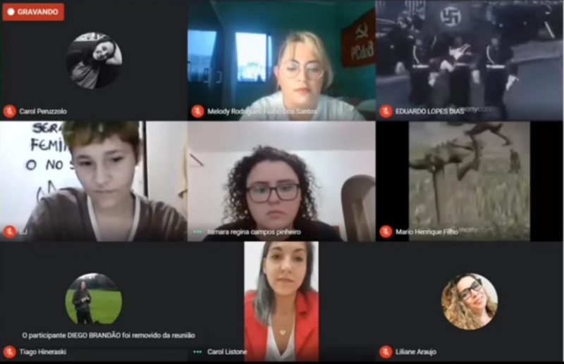 Candidata a vereadora de Chapec&oacute; teve problemas em duas reuni&otilde;es de v&iacute;deo e invasores reproduziram at&eacute; mensagem nazista no ataque cibern&eacute;tico – Foto: Reprodu&ccedil;&atilde;o. – Foto: Reprodu&ccedil;&atilde;o.