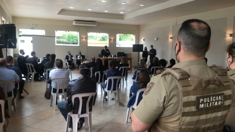 Sess&atilde;o do Tribunal do J&uacute;ri foi realizada em batalh&atilde;o da PM – Foto: Divulga&ccedil;&atilde;o