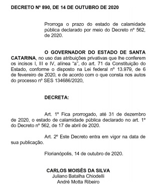 Governo do Estado decidiu prorrogar prazo de vigência do decreto nº 562 de 2020 – Foto: Reprodução/ND