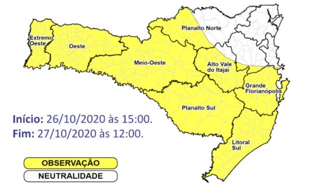 Defesa Civil Amplia Alerta De Tempestades Com Vendaval Para Mais Regi Es De Sc