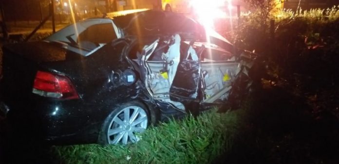 Ve&iacute;culo foi encontrado j&aacute; abandonado pelo motorista – Foto: PMRv/Divulga&ccedil;&atilde;o