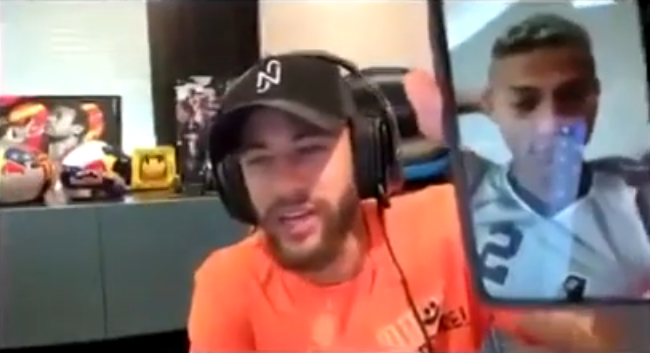 Neymar sem querer mostrou o contato de Richarlison para a tela – Foto: Reprodu&ccedil;&atilde;o