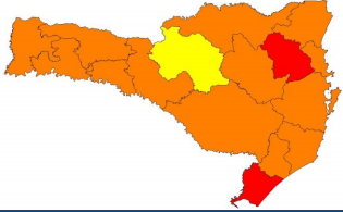 Mapa de risco de acordo com o item transmissibilidade – Foto: Divulgação/SES/ND