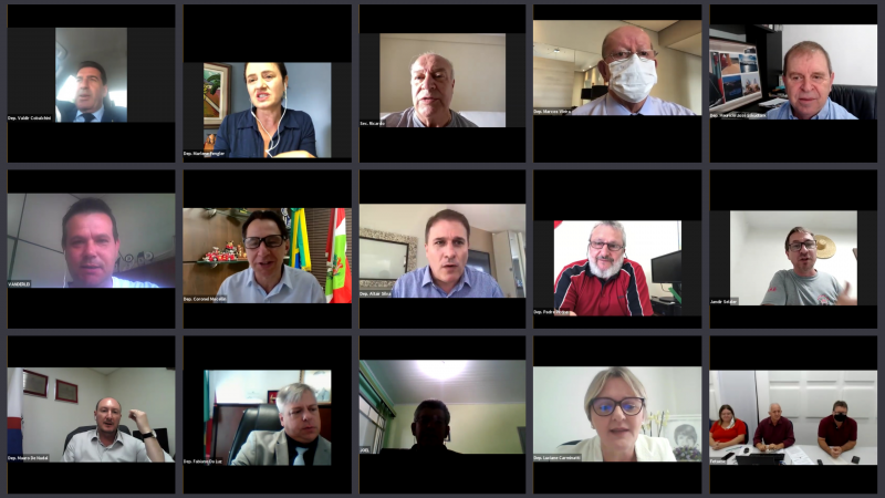 Reuni&atilde;o virtual com deputados da bancada do Oeste aconteceu na ter&ccedil;a-feira (24) – Foto: Alesc/SC