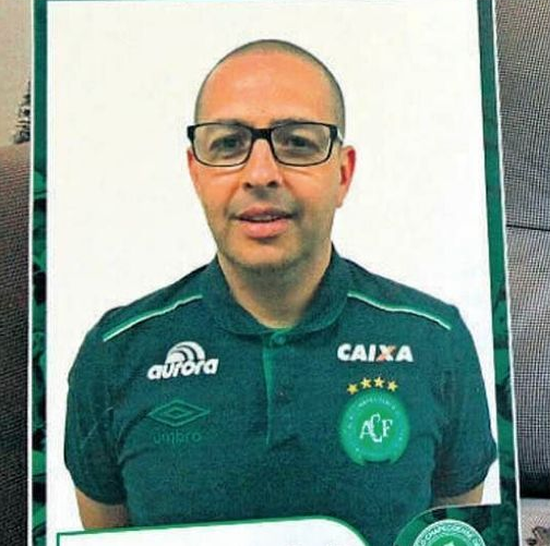 Cezinha: Luiz Cezar Martins Cunha tinha 47 anos. Era fisiologista e preparador físico da Chapecoense – Foto: Reprodução/Chapecoense