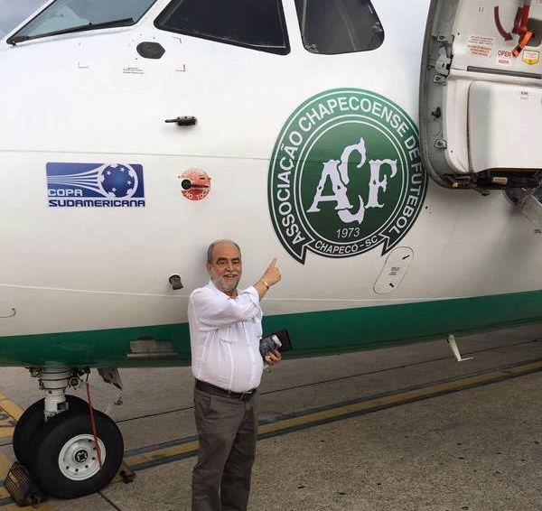 Delfim Peixoto: Delfim Peixoto Filho tinha 72 anos e era presidente da Federação Catarinense de Futebol desde 1986. Natural de Itajaí, também era vice-presidente da CBF. Viajava como convidado do clube. – Foto: Arquivo Pessoal