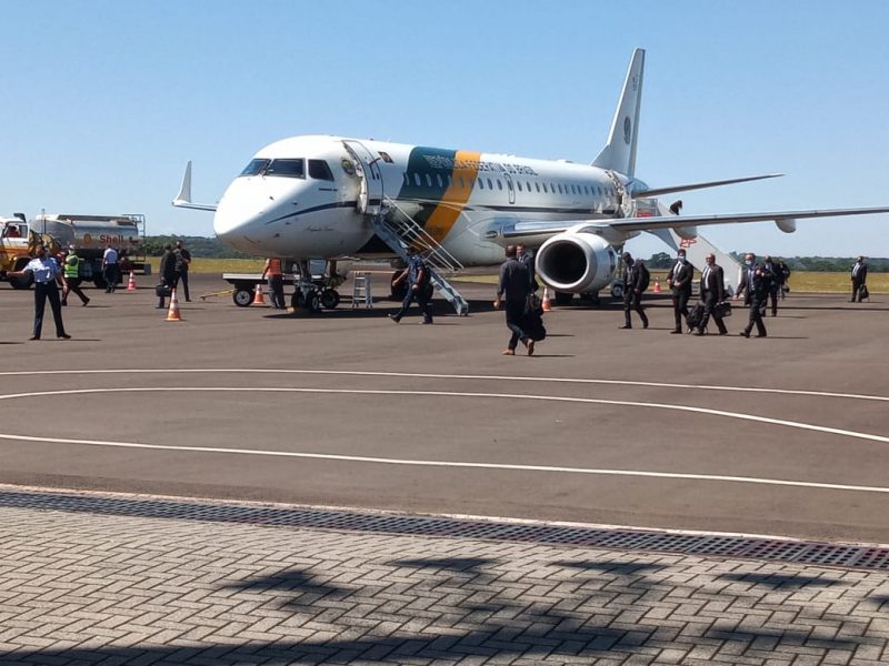 Equipe do presidente Jair Bolsonaro desembarcou em Chapec&oacute; – Foto: Internet/Divulga&ccedil;&atilde;o