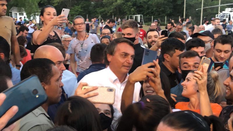Bolsonaro visitou Coronel Freitas, no Oeste catarinense, ap&oacute;s formatura da PRF – Foto: William Ricardo/ND