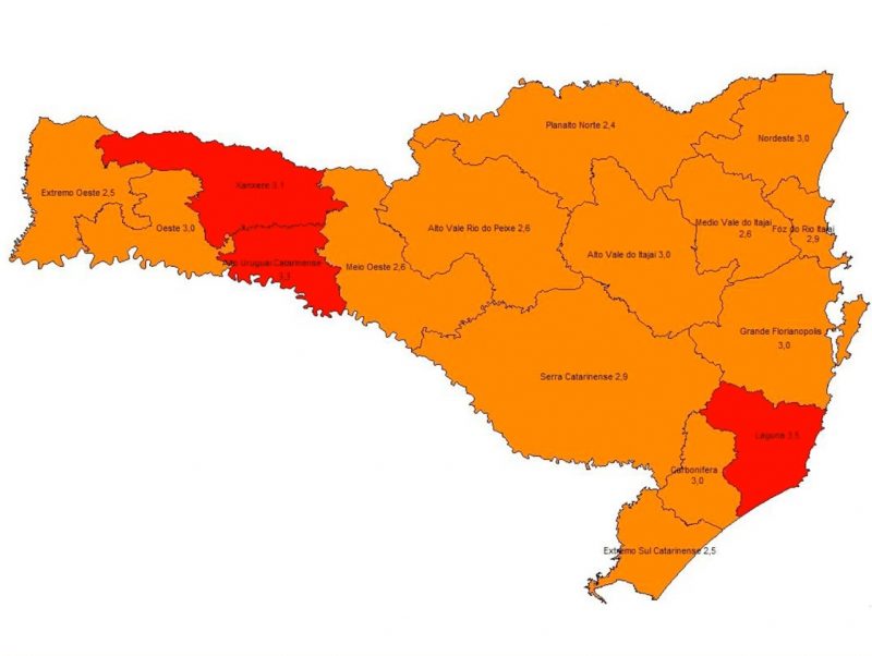 Novo mapa de risco foi divulgado nesta quarta-feira – Foto: Coes/Divulgação/ND