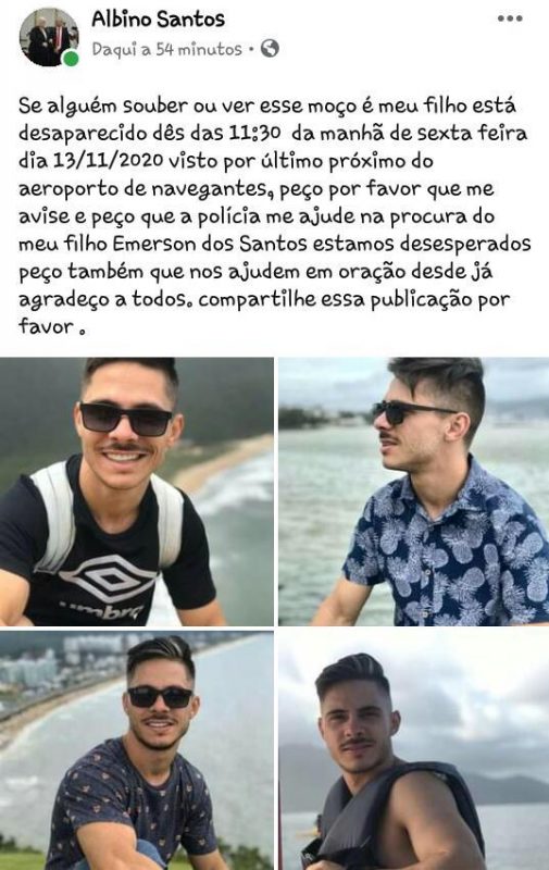 Fam&iacute;lia e amigos pedem informa&ccedil;&otilde;es do empres&aacute;rio, pelas redes sociais. – Foto: Reprodu&ccedil;&atilde;o/Facebook