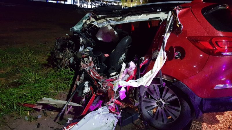 Motorista do carro de passeio foi hospitalizado em estado grave – Foto: Divulga&ccedil;&atilde;o/ND