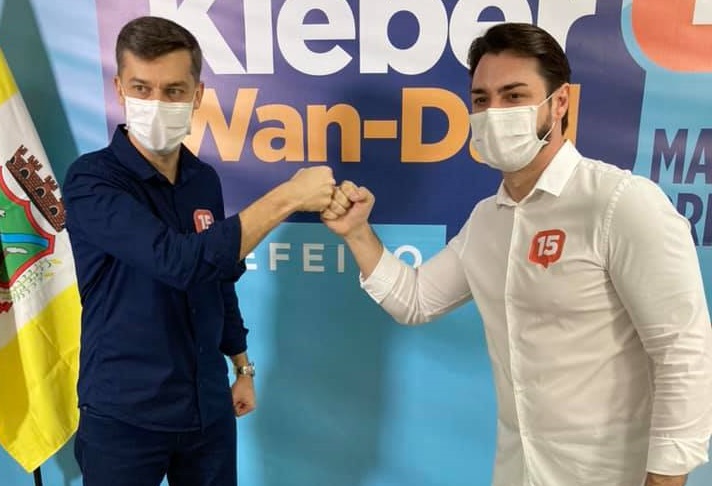 Kleber foi reeleito prefeito e ter&aacute; como vice Marcelo Brick – Foto: Redes sociais/Reprodu&ccedil;&atilde;o