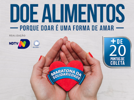 NDTV Record arrecada alimentos para a Maratona da Solidariedade – Foto: NDTV Record Itaja&iacute;