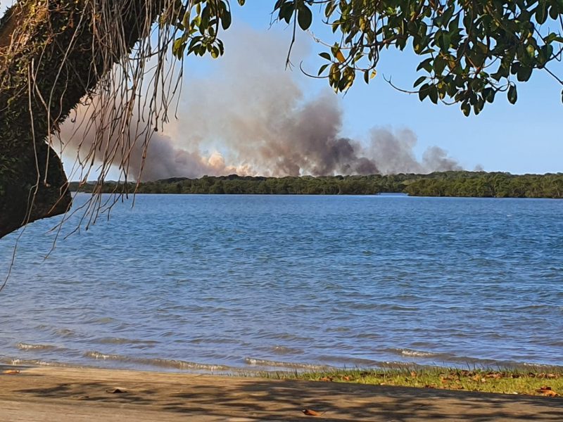 Inc&ecirc;ndio ocorreu na regi&atilde;o do Ervino – Foto: Divulga&ccedil;&atilde;o/ND