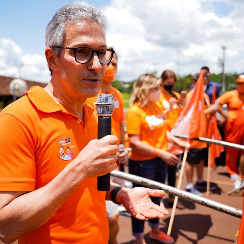 Romeu Zema, governador de Minas Gerais, participou da campanha de Adriano em Joinville – Foto: Redes sociais/Divulga&ccedil;&atilde;o/ND