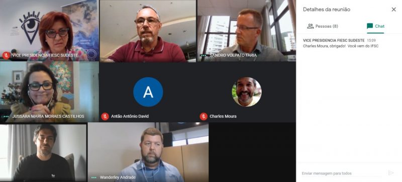 Reuni&atilde;o virtual da C&acirc;mara Regional do Movimento Santa Catarina pela Educa&ccedil;&atilde;o discute apoio aos trabalhadores – Foto: Divulga&ccedil;&atilde;o/C&acirc;mara Regional do Movimento Santa Catarina