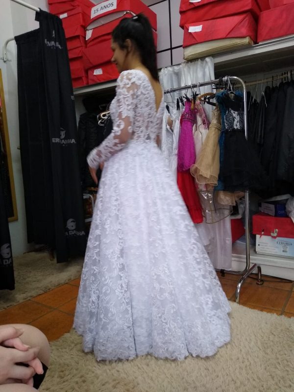 O vestido do casamento já estava escolhido. – Foto: Arquivo Pessoal