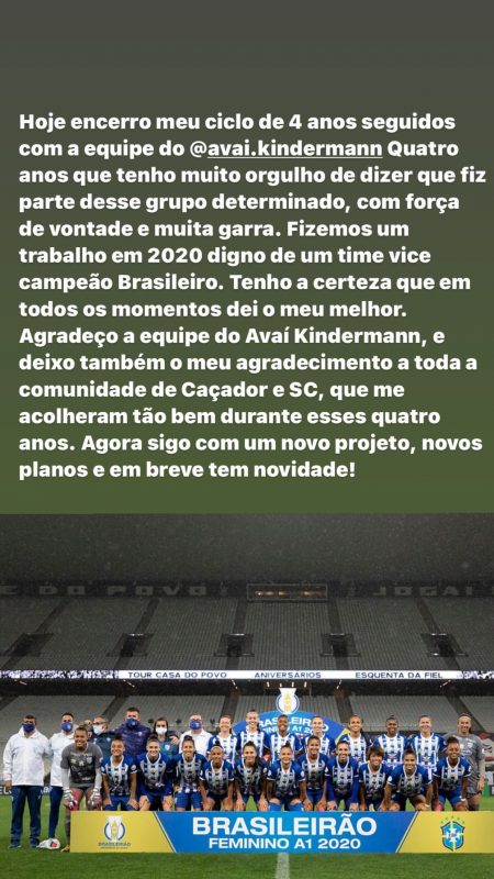 B&aacute;rbara se despede do Ava&iacute; Kindermann – Foto: Reprodu&ccedil;&atilde;o/Instagram