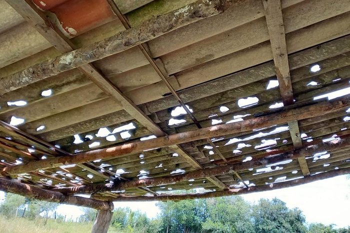 Em Morro Redondo, temporal e queda de granizo causaram estragos nas casas – Foto: Pedro Vieira / Arquivo Pessoal