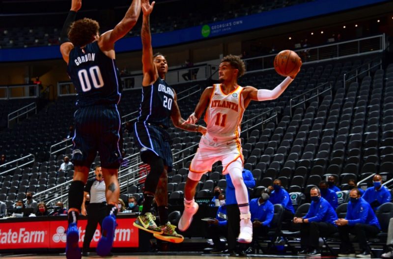 Trae Young ganhou refor&ccedil;o para brigar pelos playoffs – Foto: NBA/Divulga&ccedil;&atilde;o