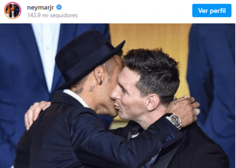 Neymar tem mandado indiretas sobre voltar a jogar com Messi… – Foto: Instagram