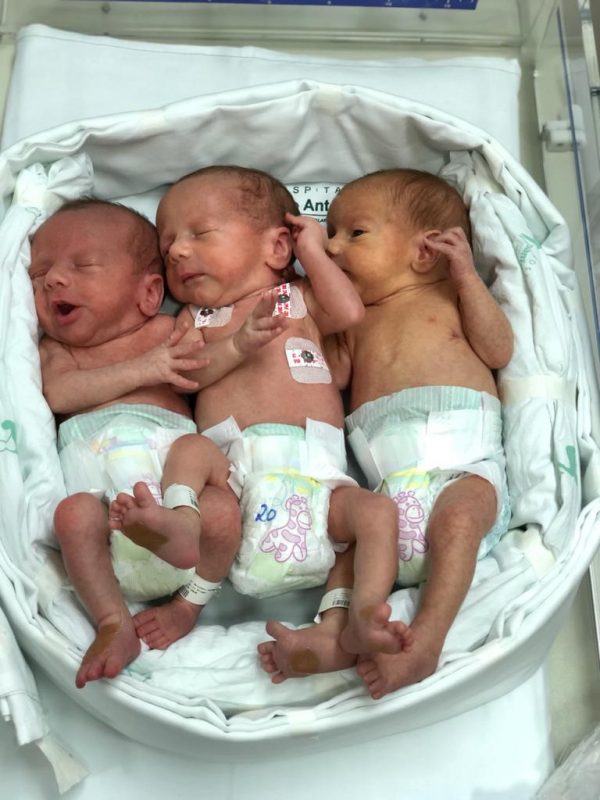 Trig&ecirc;meos de caso raro nascidos em Blumenau recebem alta do hospital – Foto: Divulga&ccedil;&atilde;o/Hospital Santo Ant&ocirc;nio