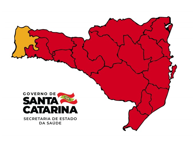 Nesta semana, 15 das 16 regiões estão em nível gravíssimo para a Covid-19 e Santa Catarina está 90% no “vermelho” – Foto: Reprodução/ND