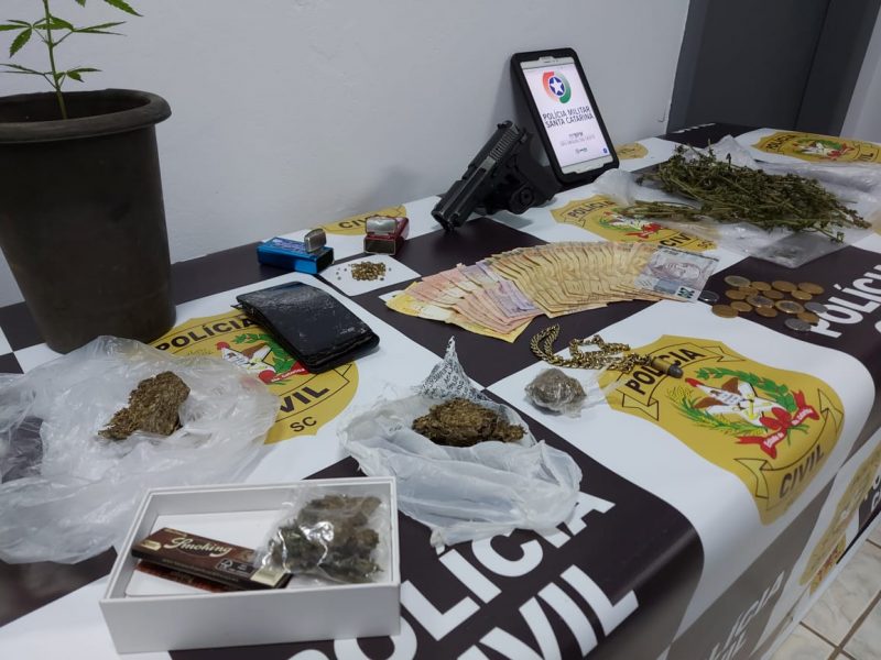 Polícia Civil investiga tráfico de drogas em Descanso; duas pessoas foram presas – Foto: Polícia Civil