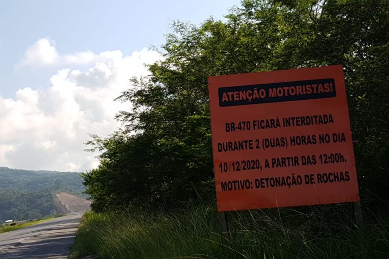 BR-470 em Gaspar será interditada nesta quinta – Foto: Divulgação