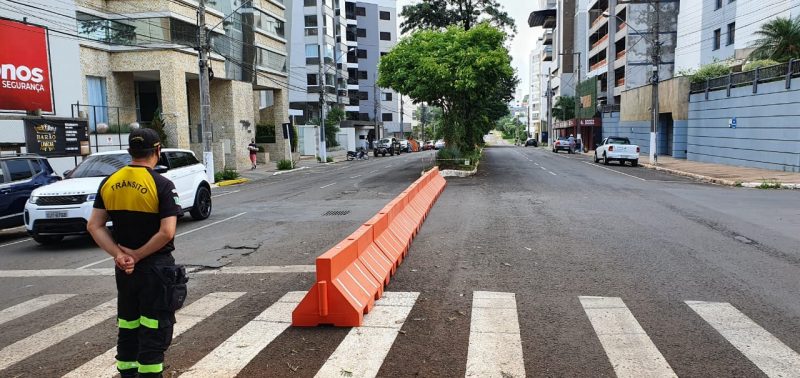 Tr&acirc;nsito sofreu altera&ccedil;&atilde;o nesta manh&atilde; de segunda-feira (14) – Foto: Prefeitura de Chapec&oacute;/Divulga&ccedil;&atilde;o ND