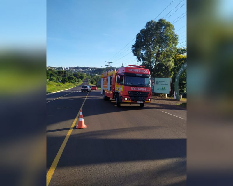Corpo de Bombeiros de S&atilde;o Louren&ccedil;o do Oeste socorreu a v&iacute;tima com ferimentos nas m&atilde;os, pernas e TCE – Foto: Corpo de Bombeiros/Divulga&ccedil;&atilde;o/ND