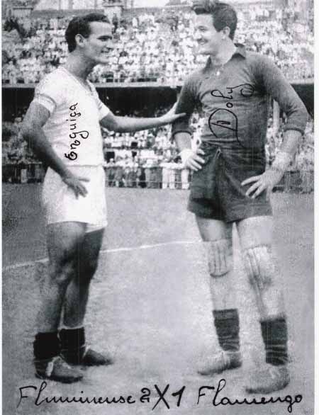 Engui&ccedil;a (fluminense) e Dolly (Flamengo). Os dois foram comprados pelo Figueirense, inclusive nesse cl&aacute;ssico do dia 31 de dezembro, estiveram m campo – Foto: Raphael Cavaco/arquivo/ND