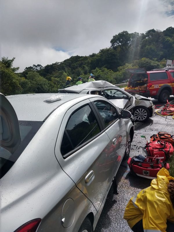 A colisão causou um óbito e deixou seis feridos – Foto: Divulgação/CBMSC