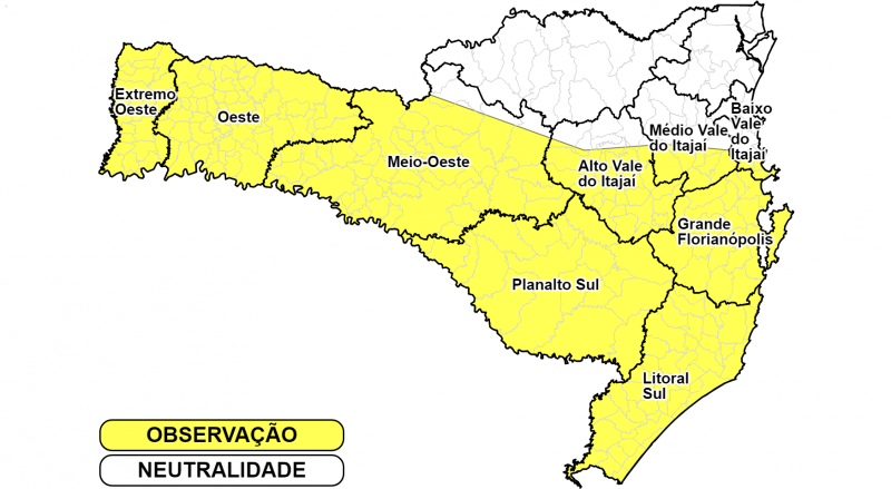 Defesa Civil emitiu alerta de temporais em Santa Catarina – Foto: Defesa Civil/Divulgação