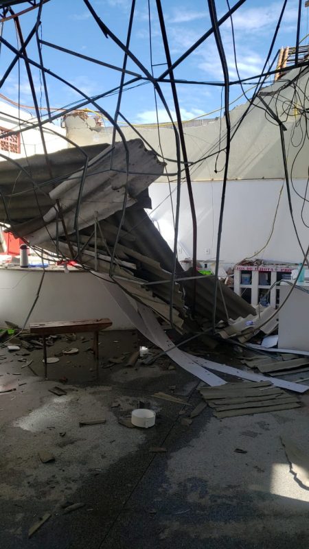 Batalhão dos Bombeiros de Ilhota foi destruído por tempestade na terça-feira – Foto: Bombeiros de Ilhota/Divulgação