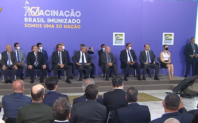 Presidente Jair Messias Bolsonaro participa do lan&ccedil;amento do Plano Nacional de Operacionaliza&ccedil;&atilde;o da Vacina&ccedil;&atilde;o Contra a Covid-19 – Foto: Reprodu&ccedil;&atilde;o/Facebook/ND