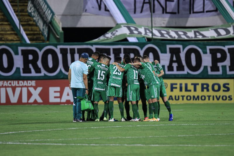 Chapecoense ocupa as primeiras posições da Série B desde o início do campeonato; atraso nos vencimentos, no entanto, tirou a paciência dos atletas – Foto: Chapecoense/ND