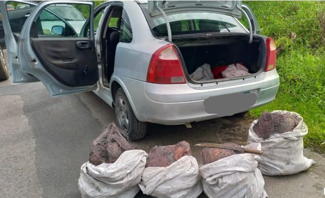 Cerca de 300 Kg de cobre s&atilde;o recuperados em Itaja&iacute;. – Foto: Pol&iacute;cia Civil/Divulga&ccedil;&atilde;o/ND