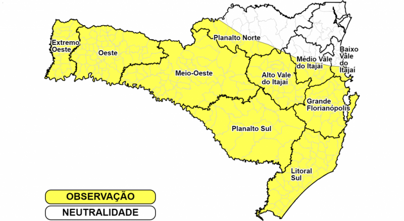 Defesa Civil alerta para mais chuvas neste domingo. – Foto: Divulga&ccedil;&atilde;o/Defesa Civil de SC