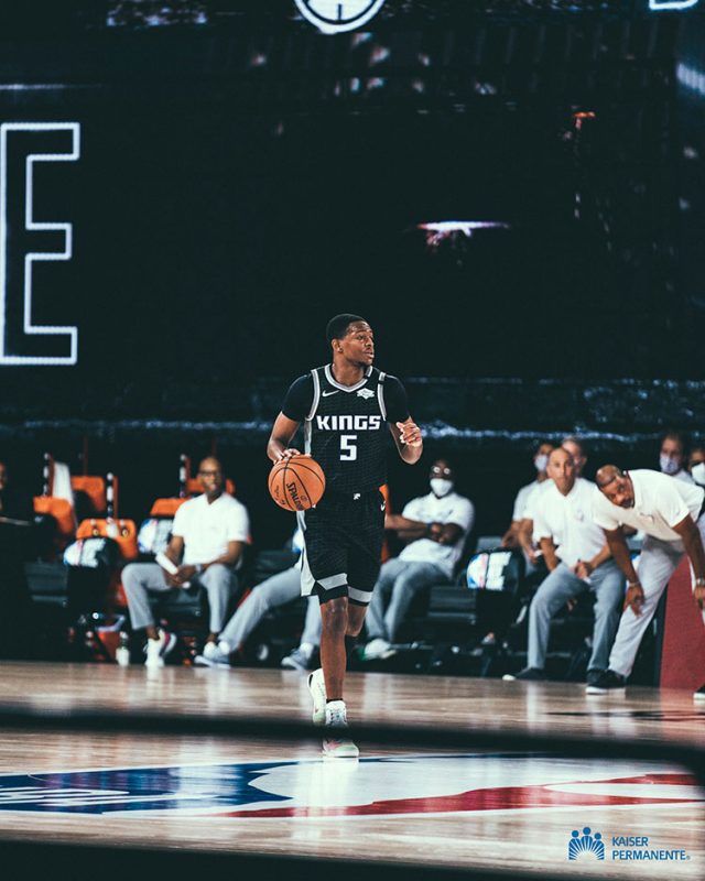 De´Aron Fox durante partida do Kings