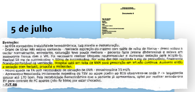 Documento revela falta de medica&ccedil;&atilde;o para infus&atilde;o continua de bloqueador neuromuscular. Arte: Rog&eacute;rio Moreira J&uacute;nior/ND