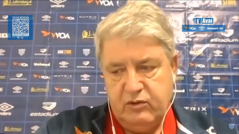 Geninho falou com a imprensa ap&oacute;s o resultado diante do Oper&aacute;rio – Foto: Reprodu&ccedil;&atilde;o/TV Ava&iacute;
